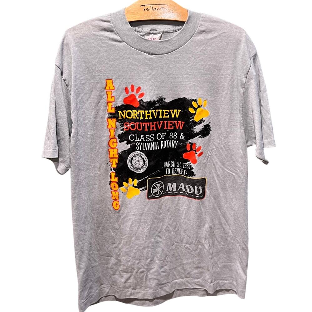 Rare 1988 Northview Southview All Night Long Rotary Vintage Gray Tee xl
